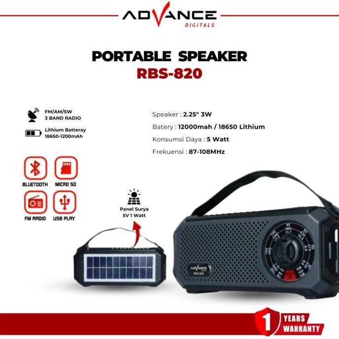speaker radio fm bluetooth Advance RBS820 / RBS- 820