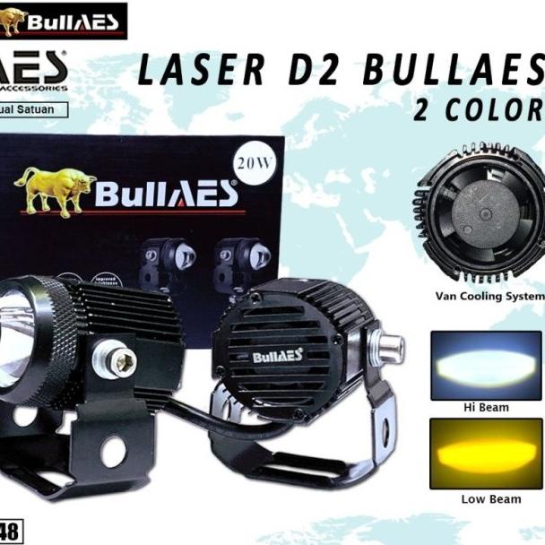 Lampu Tembak Laser D2 PLUS Hi Loo 20 Watt Laser Output merk BULLAES