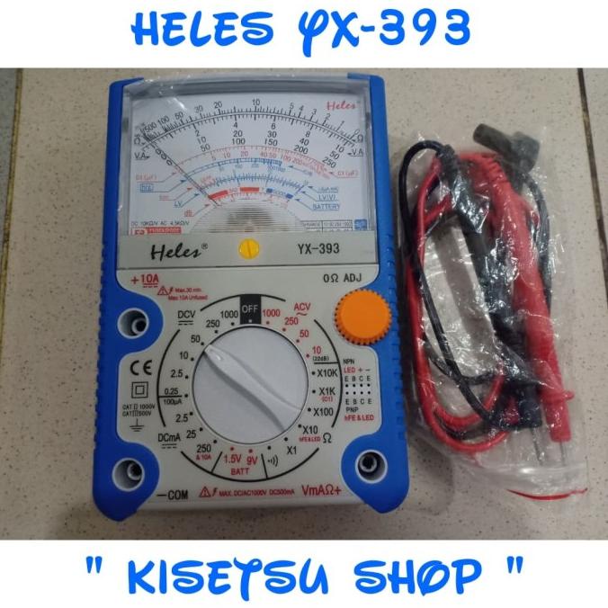 MULTITESTER / MULTIMETER HELES YX - 393 ORIGINAL MANUAL ( ANALOG )