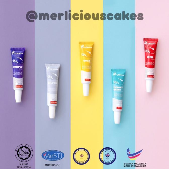 

Laris My Flavor Red Glitter Piping Gel Tulisan Cake Kue 40 Gram