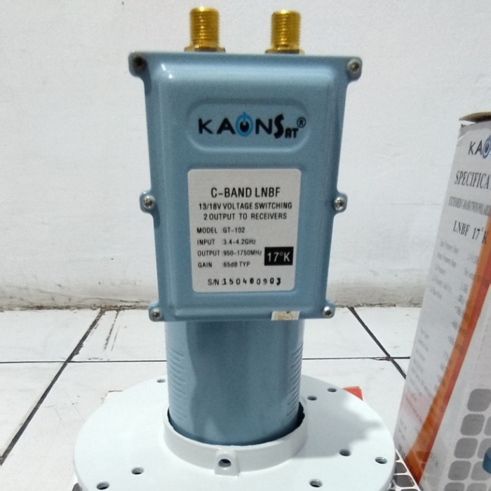 KAONSAT - LNB CBAND TWIN / DUAL OUTPUT UNTUK 2 RECEIVER