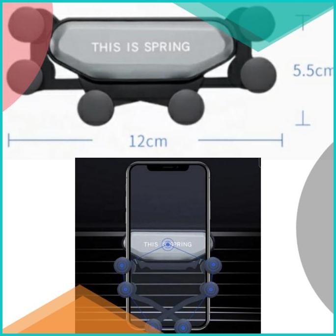 PHONE HOLDER GRAVITY CAR AIR VENT MOUNT HOLDER HP GRAVITY DI AC MOBIL