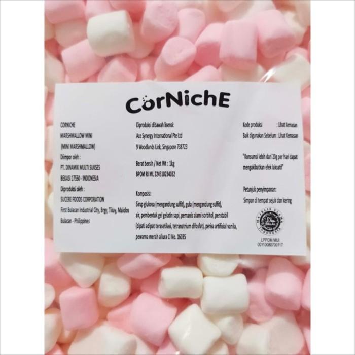 

CORNICHE MINI MARSHMALLOW 1 KG - MARSHMALLOW WARNA HALAL BEST SELLER Best Seller