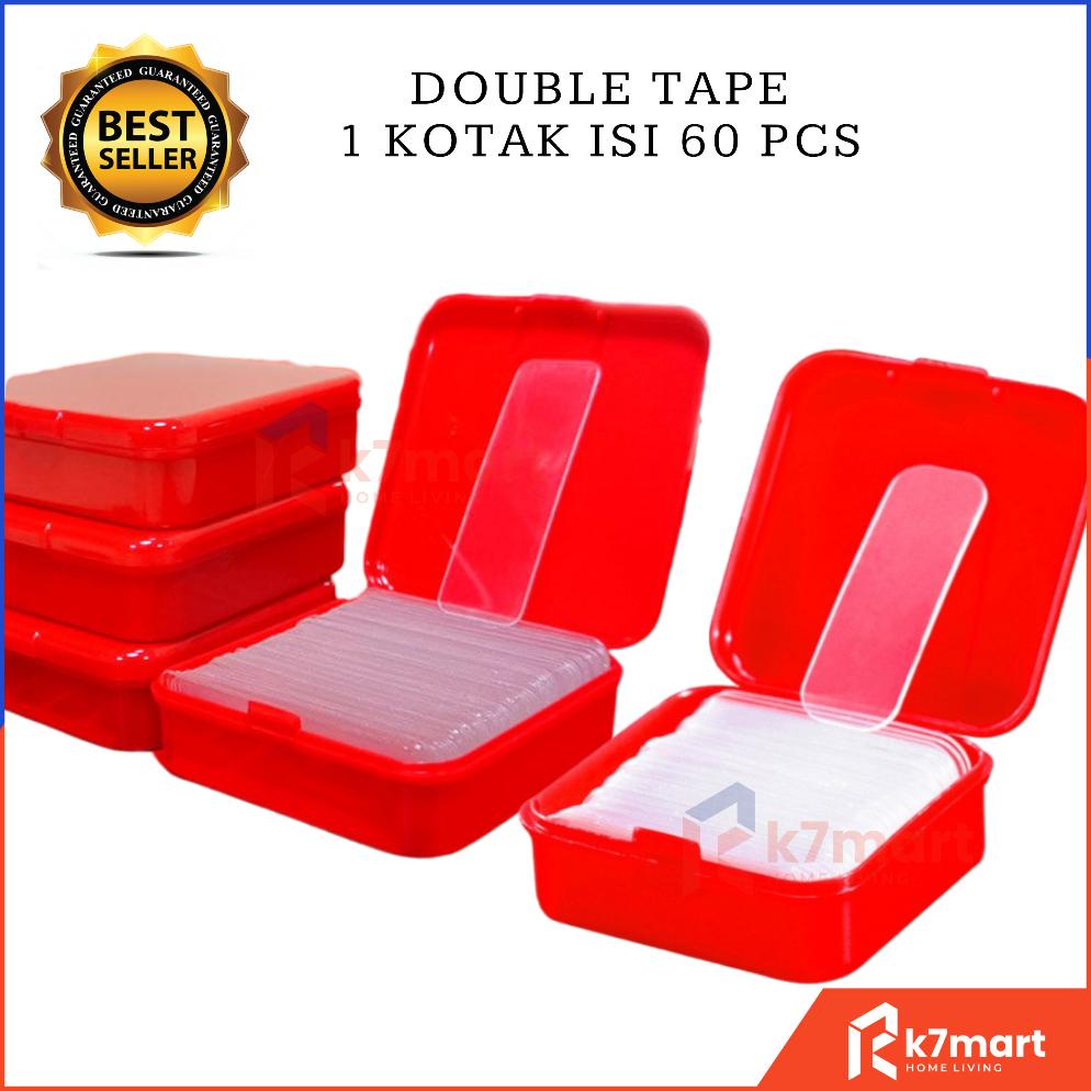 

K7MART DOUBLE TAPE MINI ISI 60PCS BOX TRANSPARAN 2 SISI / LAKBAN MINI BENING 60 PCS SERBAGUNA / NANO TAPE MINI ISI 60PCS KOTAK / TAPE PEREKAT DUA SISI / ISOLASI MINI