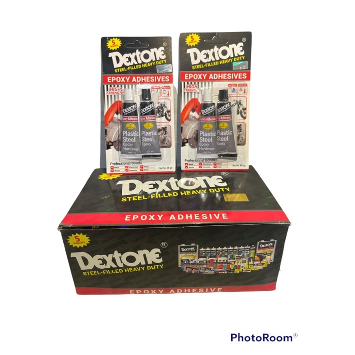 

Lem Besi Dextone 5 Menit Epoksi 48 Gram Perkotak Isi 12Pcs