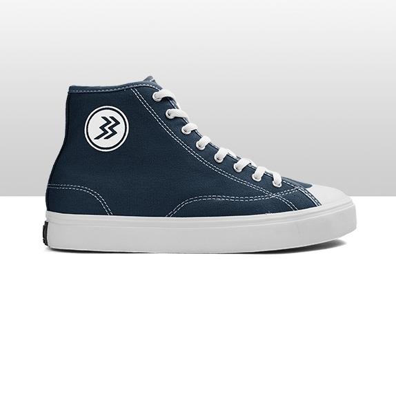 Geoff Max - Timeless HI Navy White | Shoes Vulcanized | Sepatu | Sneakers | Sepatu Pria Wanita