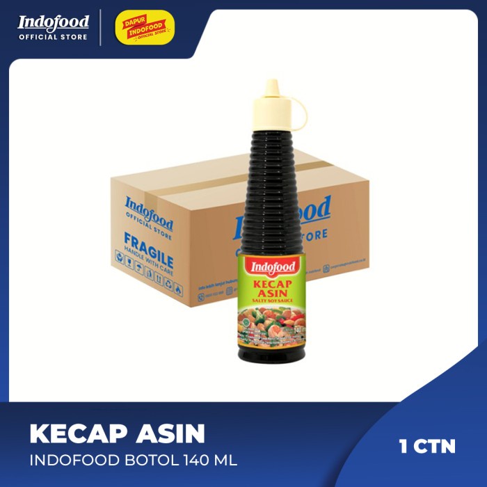 

1 Ctn - Kecap Asin Indofood Botol 140 Ml