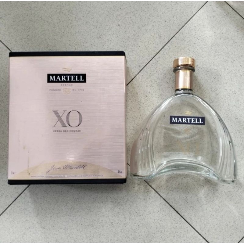 Botol kaca bekas kosong Martell XO 1000 ml
