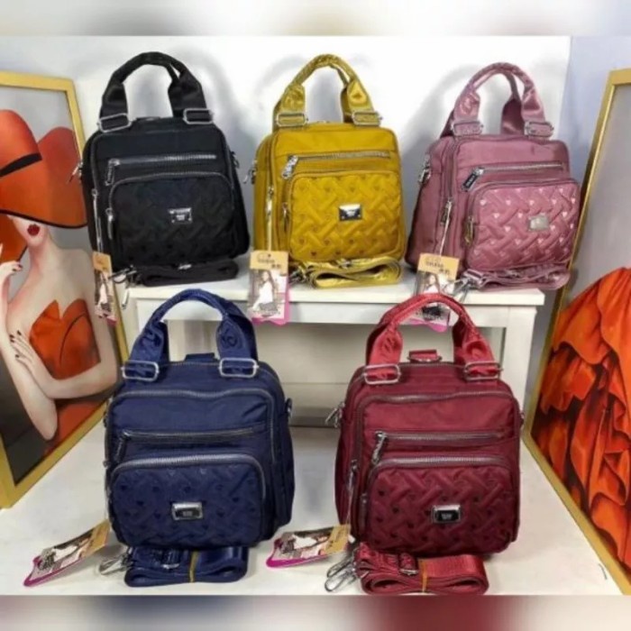 TAS ORI CHIBAO KANVAS BORDIR 3in1 Ransel Slempang Jinjing CB1813 5Slet