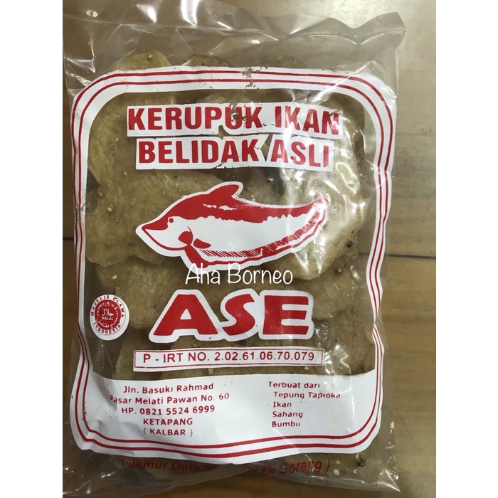 

Kerupuk - Kerupuk Ikan Belidak Lada Hitam Khas Kalbar Merk Ase 500Gr