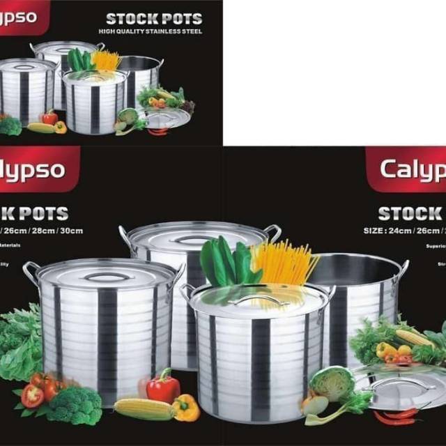 Panci Set Steamer Stainless Calypso Isi 4Pcs Tebal / Panci Set Calypso / Panci Kukus Stainless /