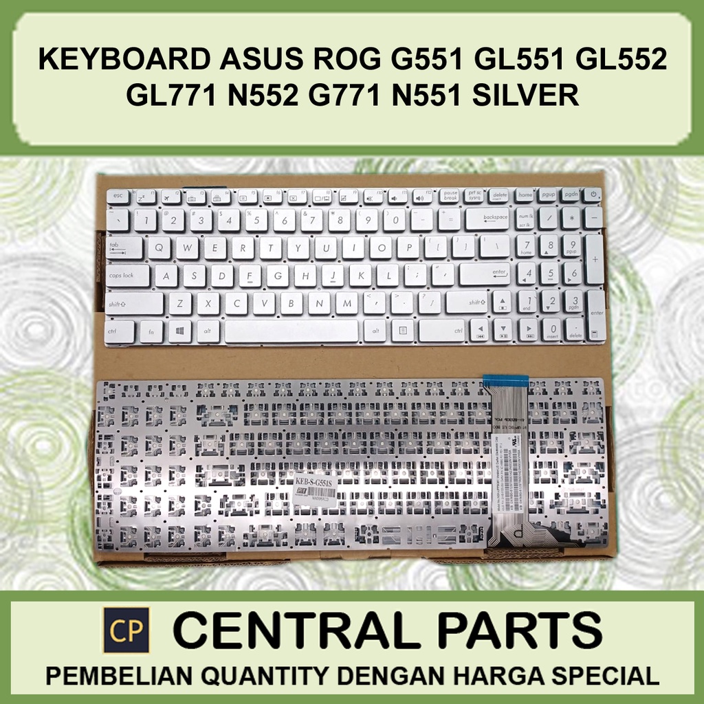 Keyboard Untuk Asus Rog G551 GL551 GL552 GL771 N552 G771 N75 Silver