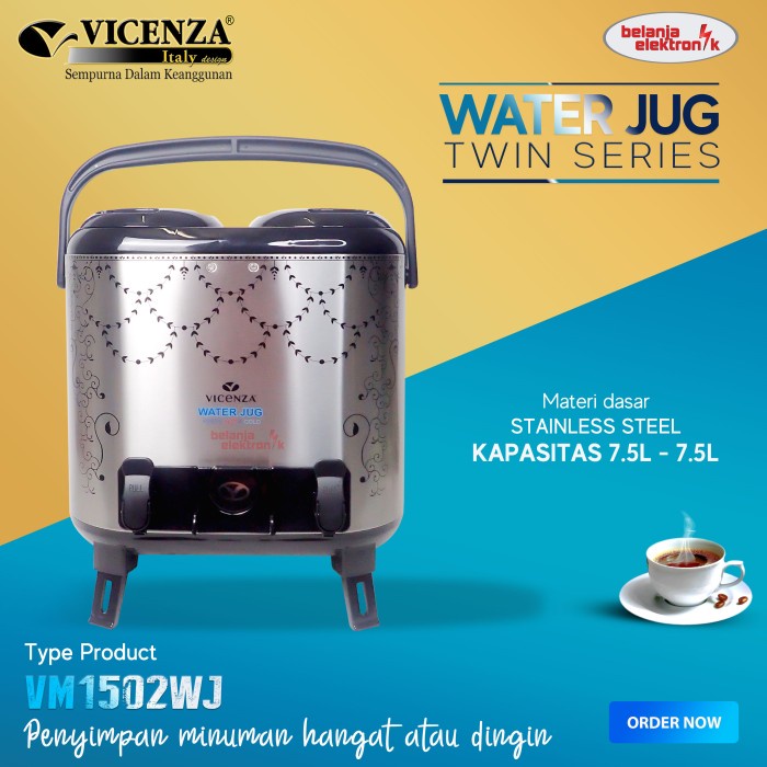 Vicenza Water Jug 15 Liter Termos Dispenser Air Panas Dingin Vm-1502Wj
