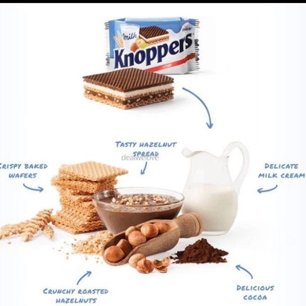 

Biskuit Wafer - Storck Knoppers Hazelnut Milk Wafer Coklat Biskuit Knopper