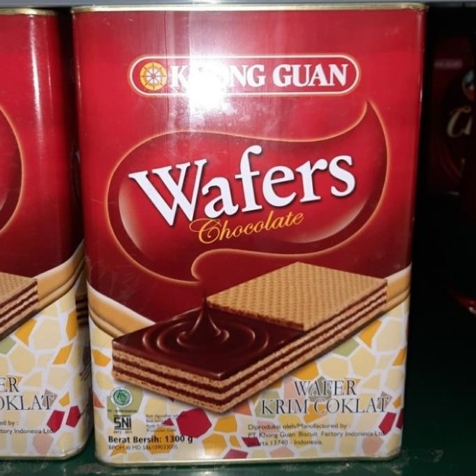 Biskuit Wafer - Khong Guan Wafer Chocolate 1300 Gr Biskuit Kaleng