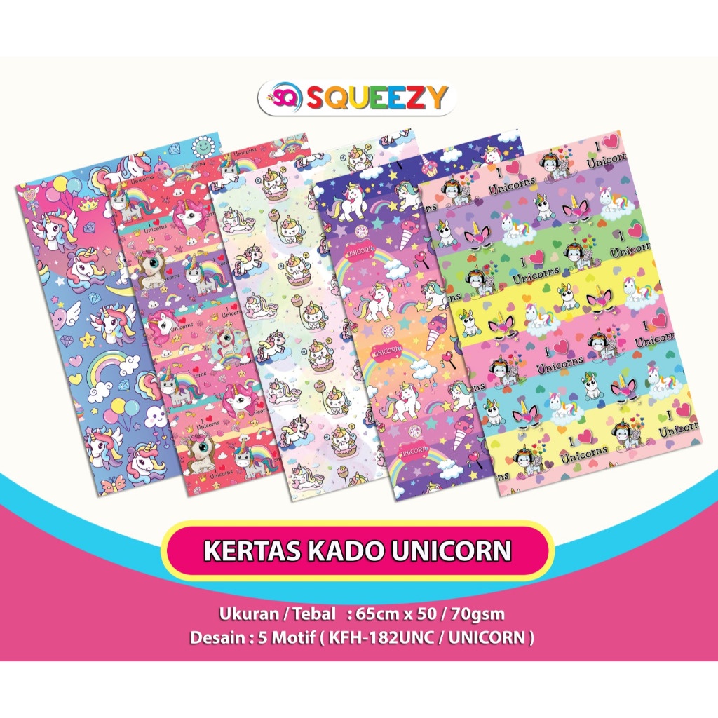 

[2] Harga Grosir - Kertas Kado Squeezy Isi 50 Lembar/Pak