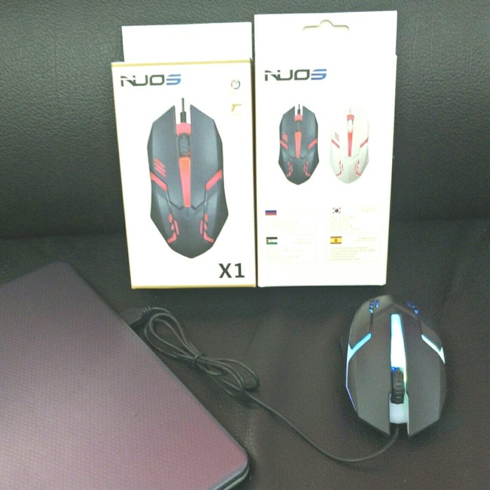 Mouse Kabel Original Nuos Led With Cable Mouse Game Rgb X1