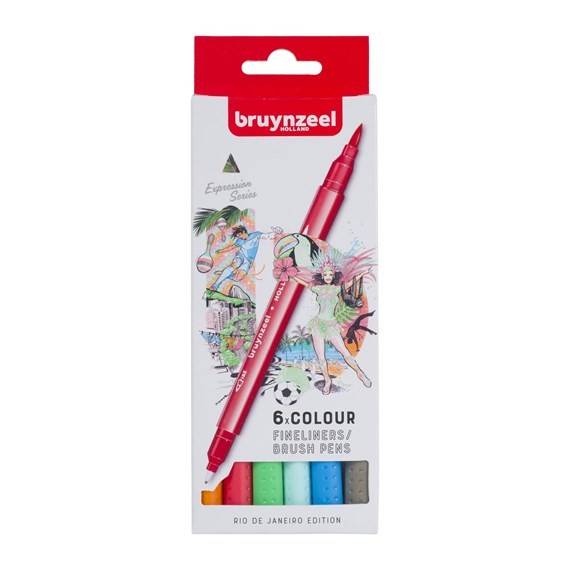 

Terbaru Bruynzeel Fineliner/Brush Pen Set Rio De Janeiro 6 Colours Promo Terlaris