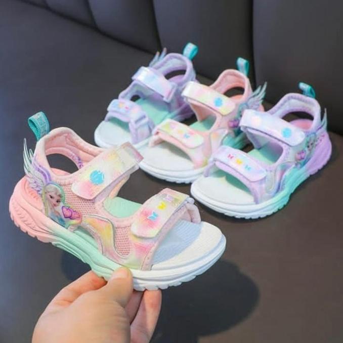 Sendal Sandal Anak Perempuan Frozen Elsa Gunung Karet Import Murah CDS