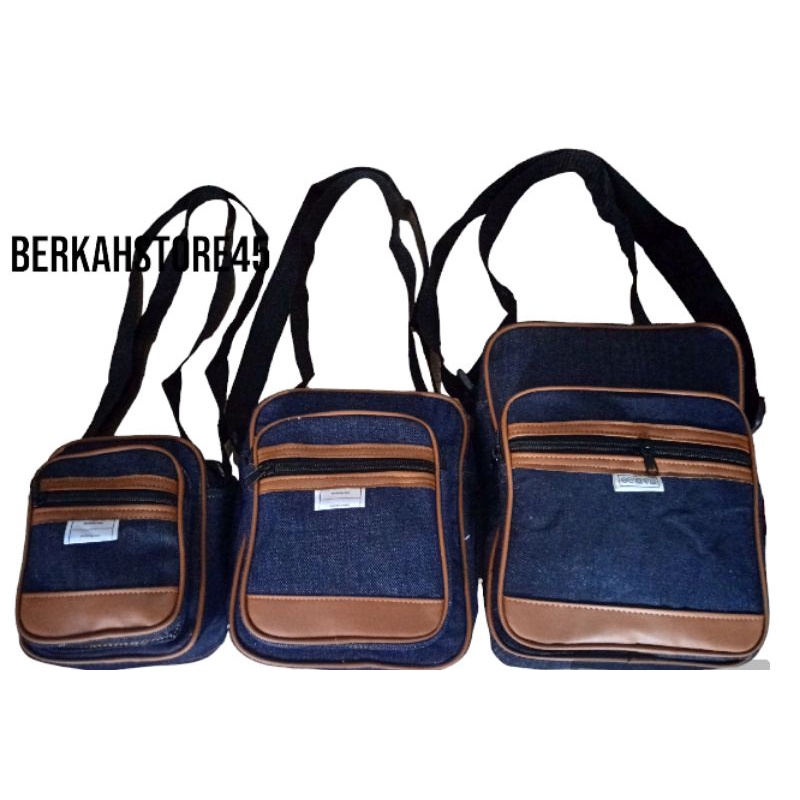 Tas Selempang Levhiss tas denim jeans tas selempang pria/wanita terbaru2026 tas slingbag