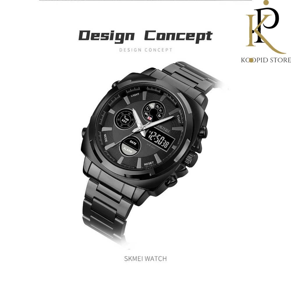 SKMEI JAM TANGAN PRIA LUXURY STAINLESS STEEL WRISTWATCH - 1673