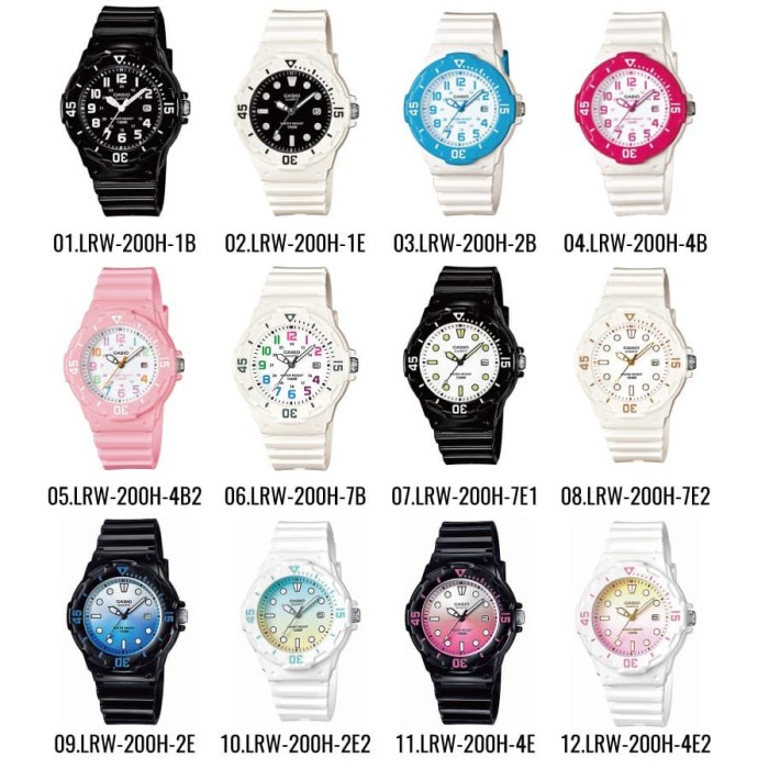 ✅New Ori Jam Tangan Casio Anak  Wanita Lrw-200H Series Original Diskon