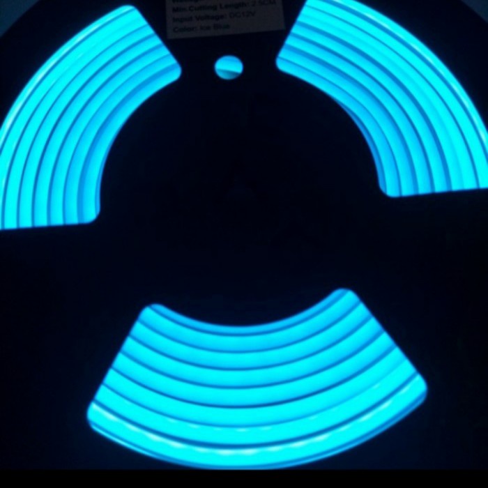 lampu neon flex yimai DC 12V 5 Meter cahaya ICE BLUE Murah