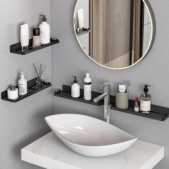 Rak Dinding Rak Cermin Aksesoris Kamar Mandi Rak Toilet Organizer