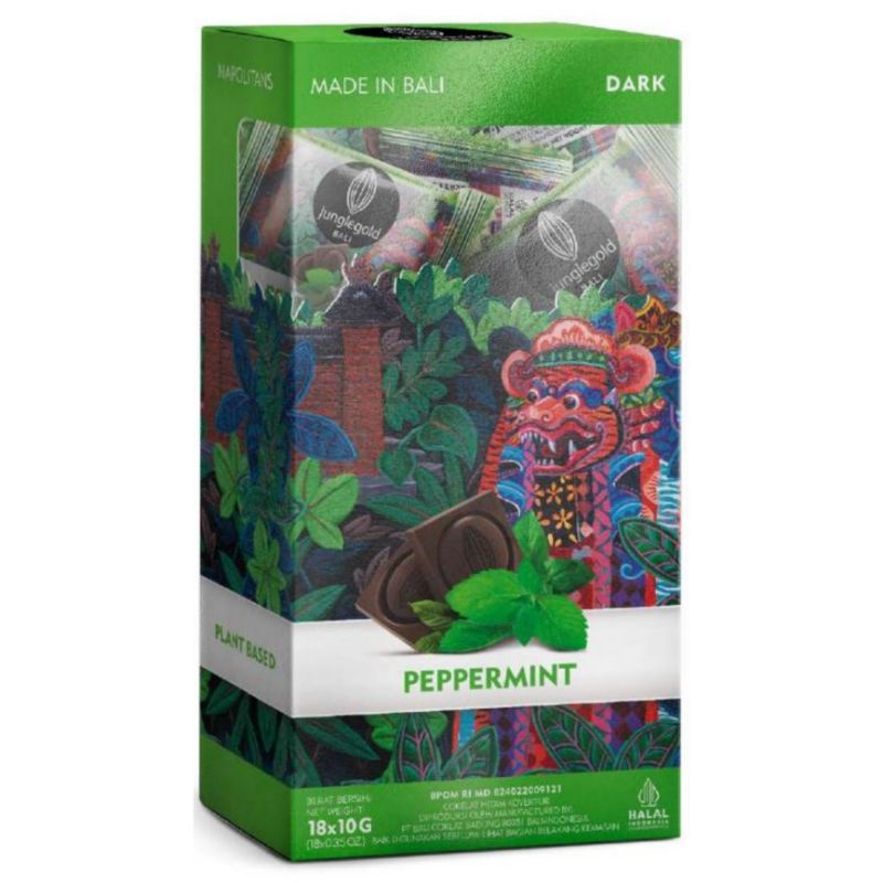 Hampers JUNGLEGOLD Napolitans Peppermint Dark Chocolate 18x10g