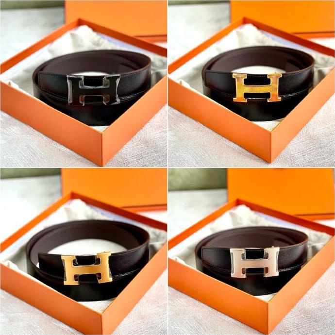 Original - Hermes Belt 32mm Black Chocolate Sabuk Ikat Pinggang