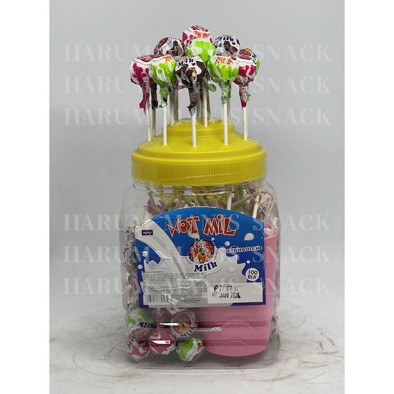 

Permen Loli Candy Lollipop Susu Hotl Lk Aneka Rasa Toples Isi 100