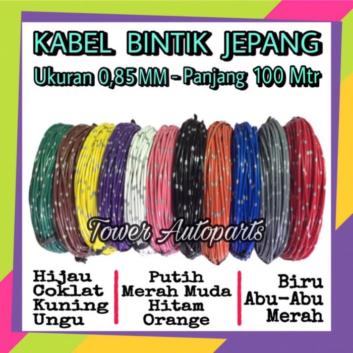 Kabel Bintik 0.85 Mm X 100 Mtr Kabel Bodi Mobil Motor Serabut Tembaga