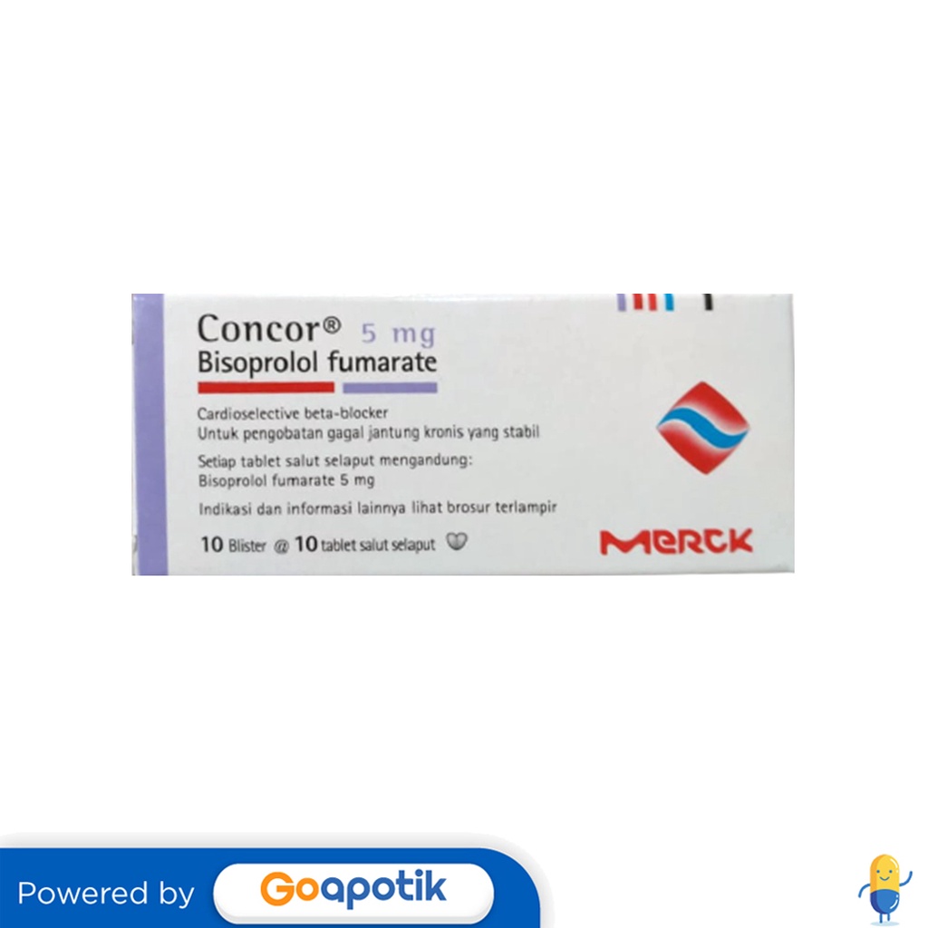 CONCOR 5 MG BOX 100 TABLET