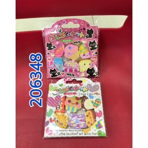 

Type 206348 Penghapus Motif isi 6 pcs animal eraser ice cream biskuit