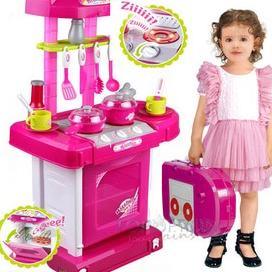 Mainan Anak Kitchen Set Koper Besar Pink / Mainan Masak-Masakan