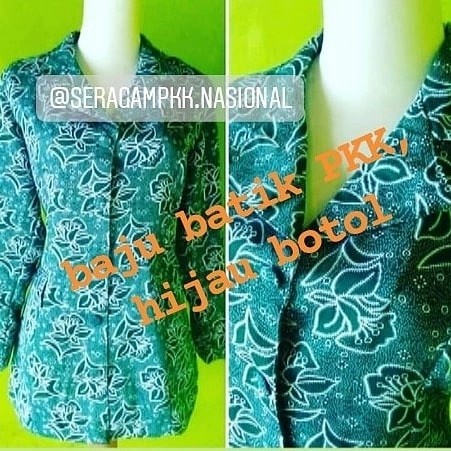 Sahi Baju Batik Pkk Hijau Botol Std