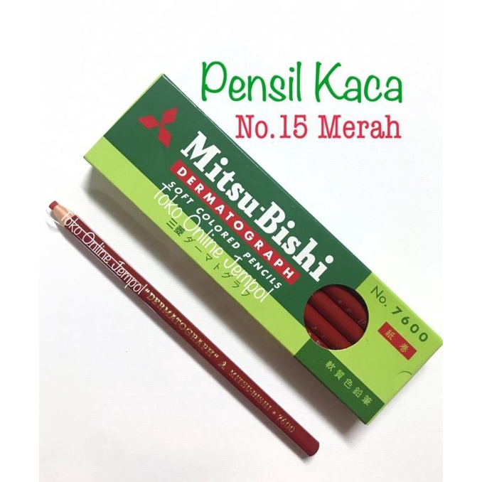 

ATK0647PK MERAH no.15 Pensil Kaca Mitsubishi Dermatograph Gambar RED