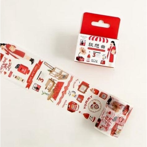 

RED Daily Activities Masking Washi Tape Selotip Solasi Lucu
