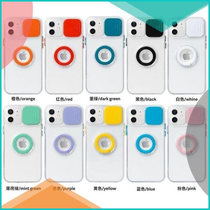 Case Clear Macaron Candy Samsung A01/M01 CORE a32 4G Slide Lens Camera