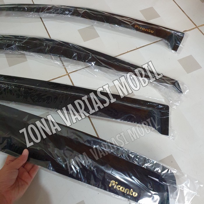 Talang Air Mobil Picanto / Side Visor Picanto Lama 2004 - 2010 Hitam Best