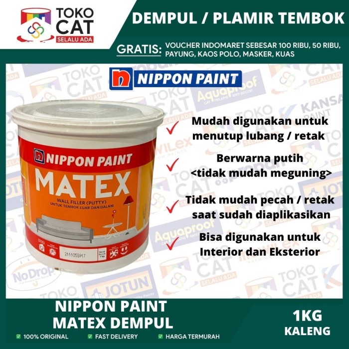 Dempul / Plamir Tembok Matex 1 Kg / Wall Filler / Putty Plamur / Matek //Dempul/Plamir Tembok // Wal