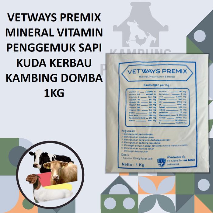 Vetways Premix Mineral Vitamin Penggemuk Sapi Kuda  Kambing Domba