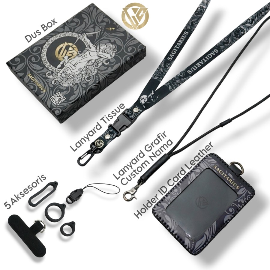 

Holder Id Card Zodiak Leather - Lanyard Printing Grafir Custom - Bla