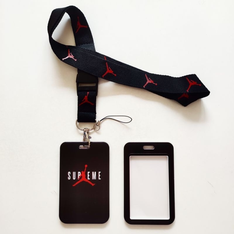 

Id Card Holder Name Tag Lanyard / Kalung Wadah Kartu Identitas Bla Red Supreme