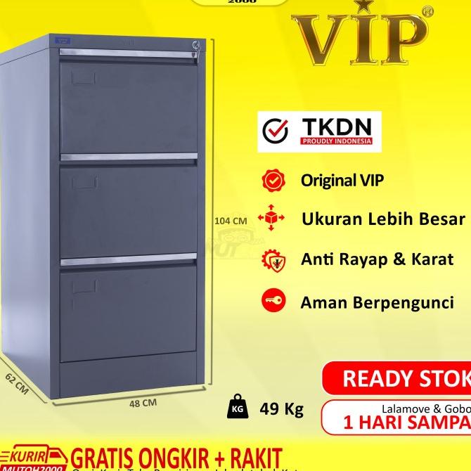 

Tkdn Vip V-303 Filling Cabinet Besi 3 Laci 3 Susun Terbaik