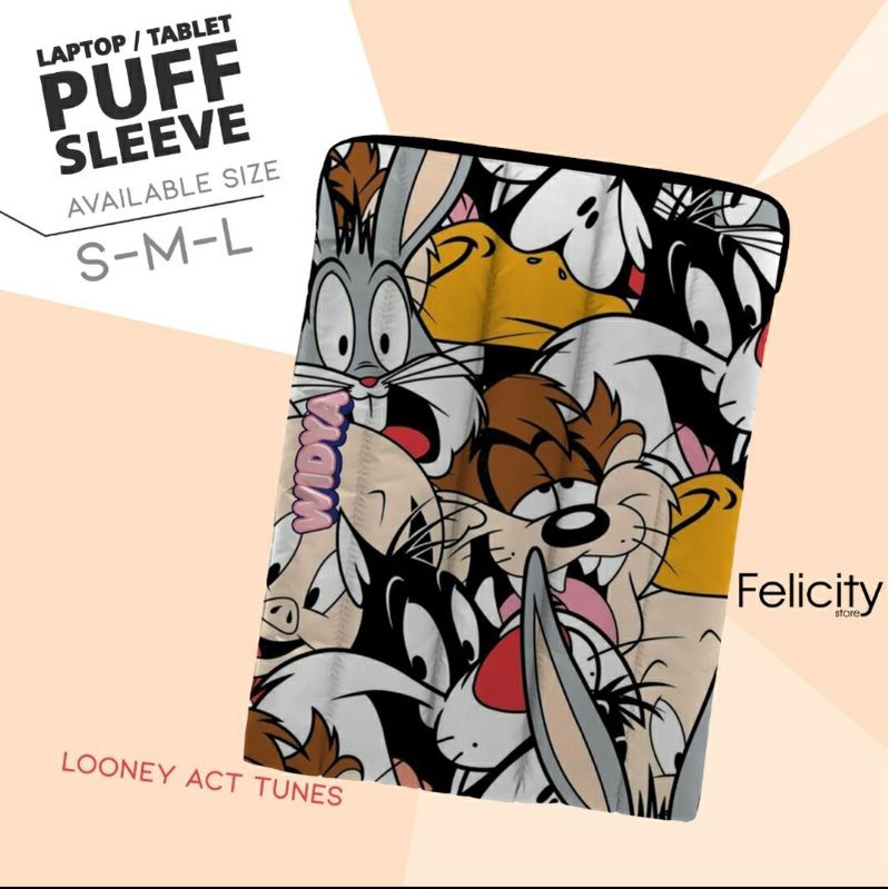 Puffy Laptop Sleeve Puffy Laptop Puffy Bag Pouch Laptop Looney Tunes