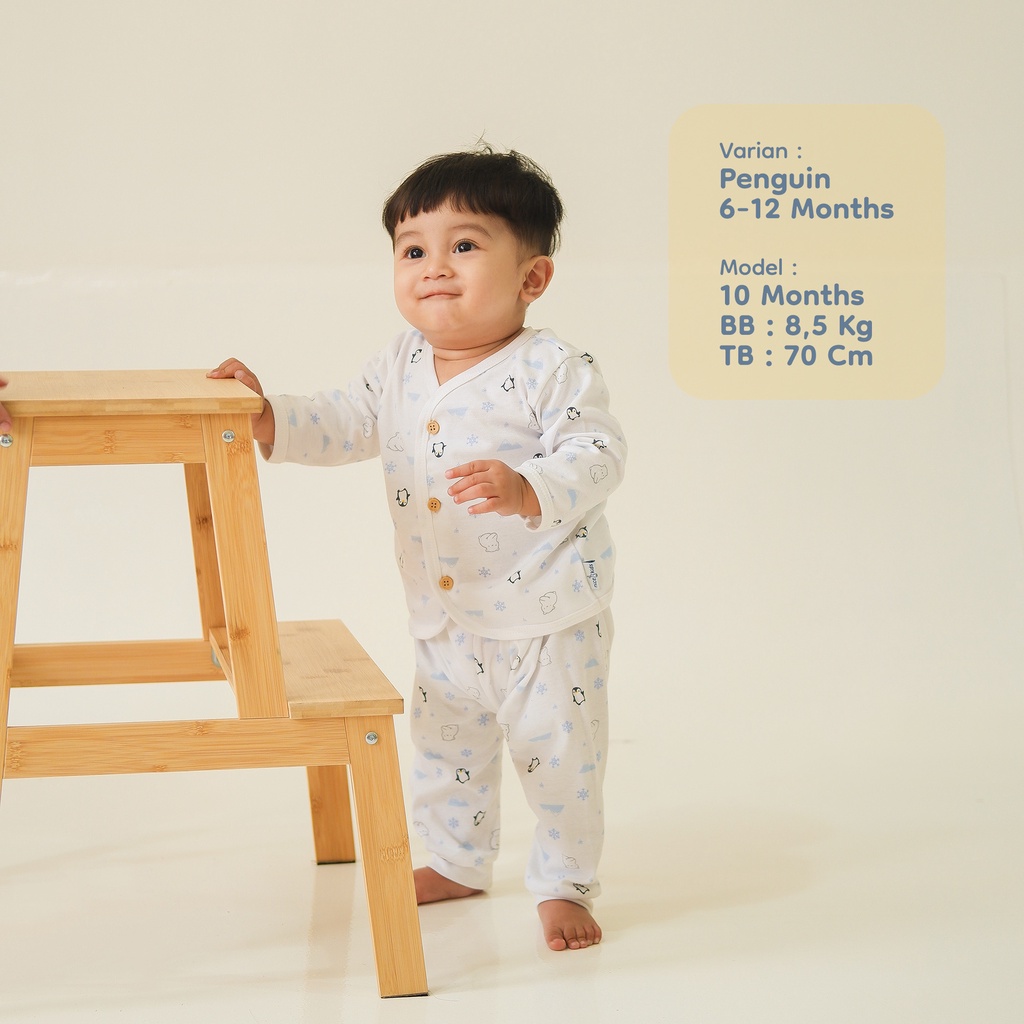 Nice Kids - ARCTIC COLLECTION Long Sleeve Baby Pajamas (Motif Piyama Bayi 0-12 Bulan) Piyama Baju Tidur Anak Bayi Newborn Pattern Motif