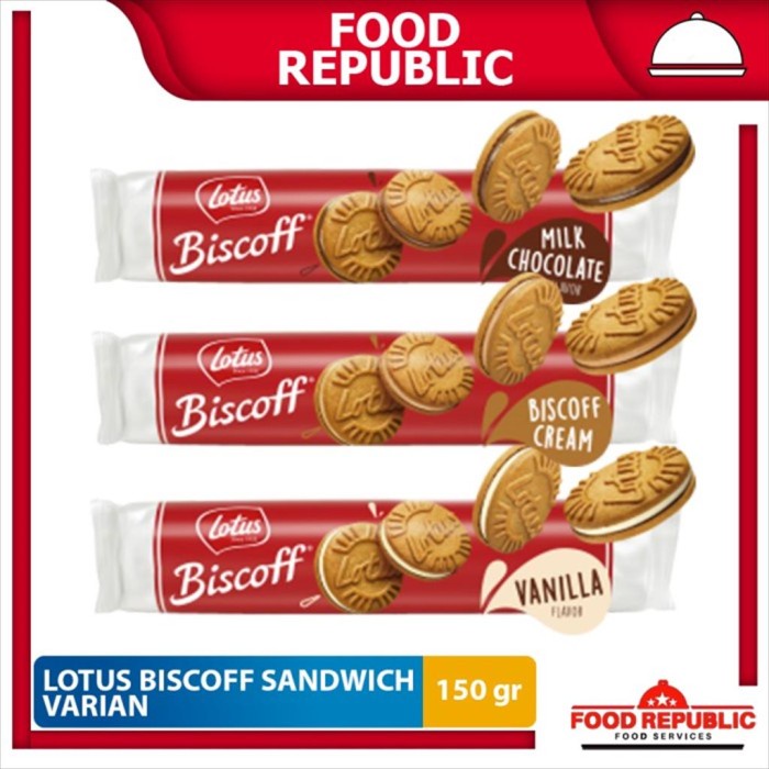 

Lotus Biscoff Biscuit Sandwich Cookies Cream Milk Chocolate Vanilla