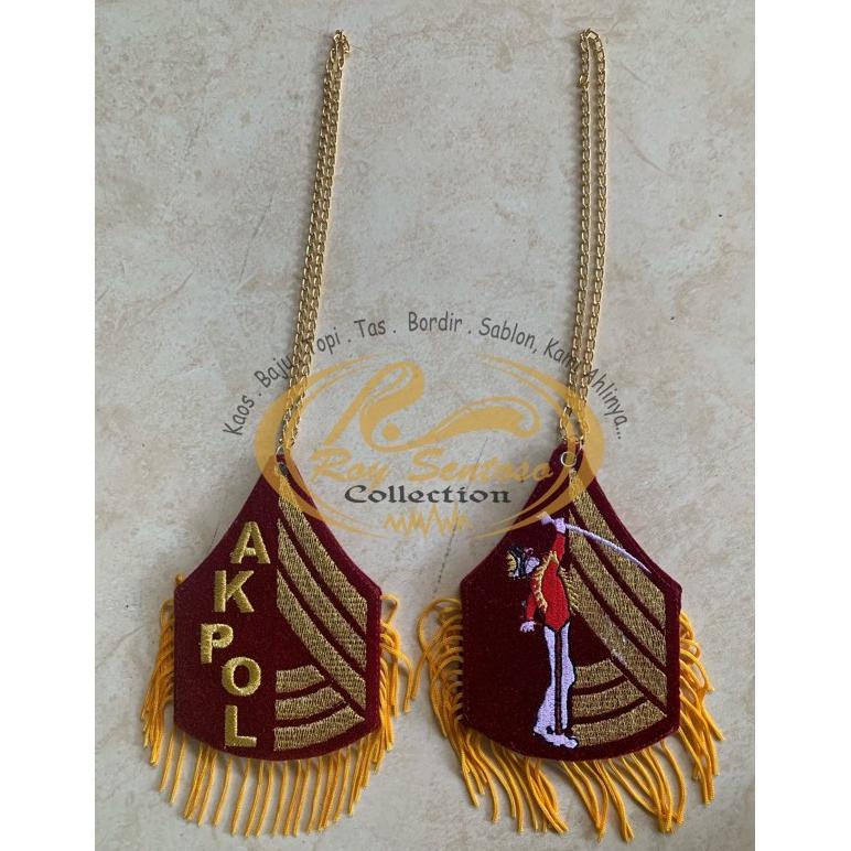 TERLARIS Aksesoris Gantungan Mobil Sevron BORDIR AKPOL Rumbai 16afu