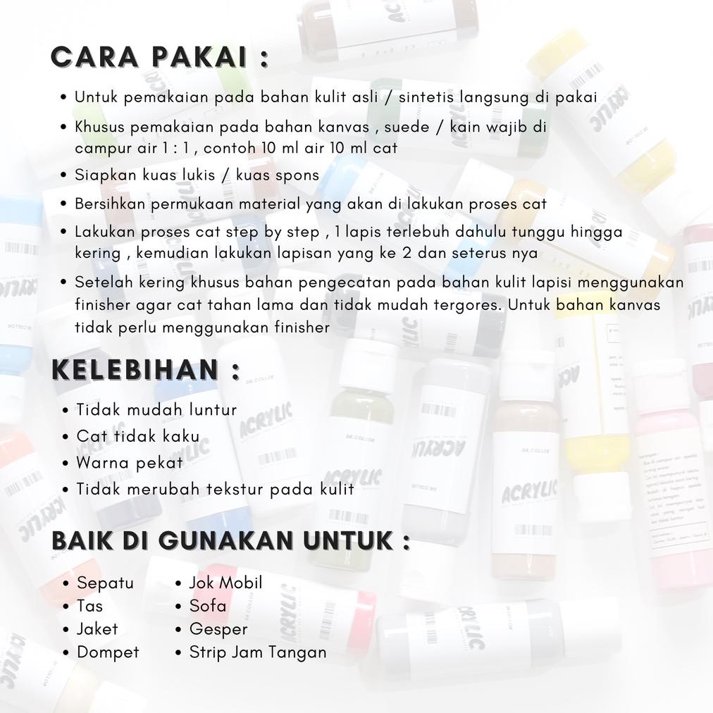 Cat Kulit Cat Sepatu Canvas Acrylic 30 Ml Dr Collor Grosir